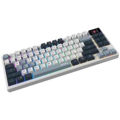 MSI herní klávesnice FORGE GK600 TKL Sky/ bezdrátová 2,4GHz+BT/ mechanická/ RGB/ USB-C/ display/ CZ+SK layout