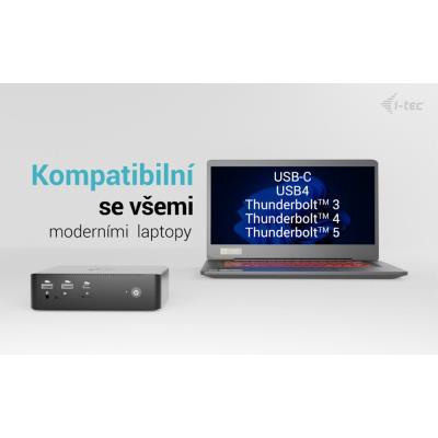 i-tec dokovací stanice Thunderbolt 5 Quattro Display Dock, 2x HDMI, 1x USB-C video, Power Delivery 140W