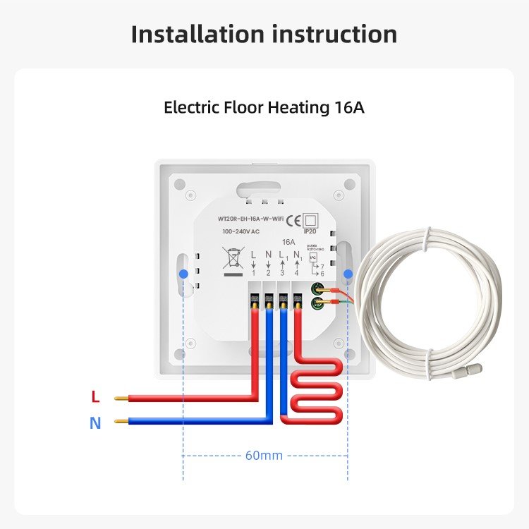 IMMAX NEO LITE SMART termostat pro elektrické podlahové topení 16A, Wi-Fi, TUYA