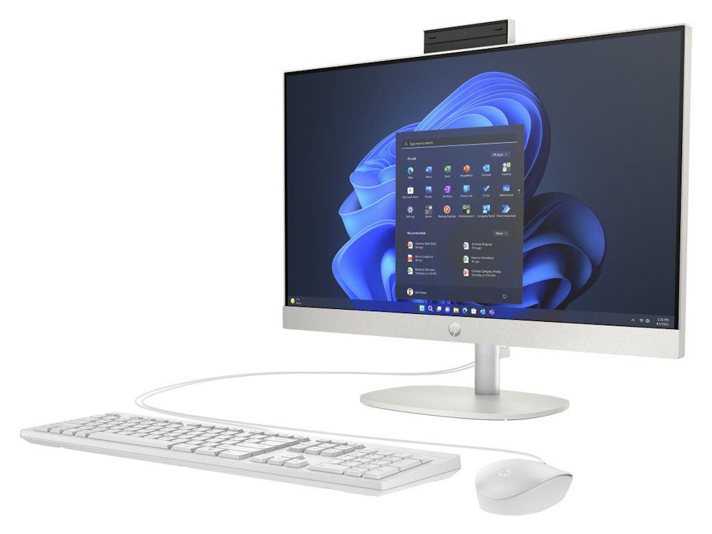HP ProOne 245 G10/ AiO/ Ryzen 3 7320U/ 8GB/ 512GB SSD/ Radeon™Graphics/ 23,8"FHD,matný/ W11H/ kbd+myš/ bílý