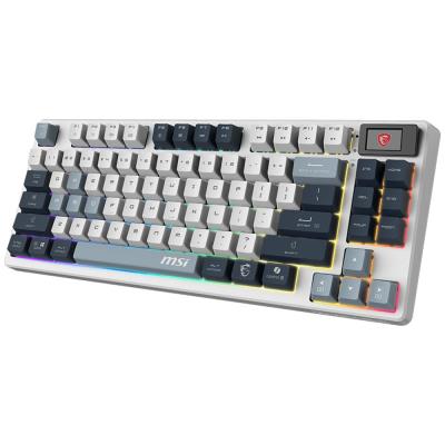 MSI herní klávesnice FORGE GK600 TKL Sky/ bezdrátová 2,4GHz+BT/ mechanická/ RGB/ USB-C/ display/ US layout