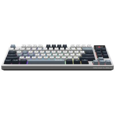MSI herní klávesnice FORGE GK600 TKL Sky/ bezdrátová 2,4GHz+BT/ mechanická/ RGB/ USB-C/ display/ US layout