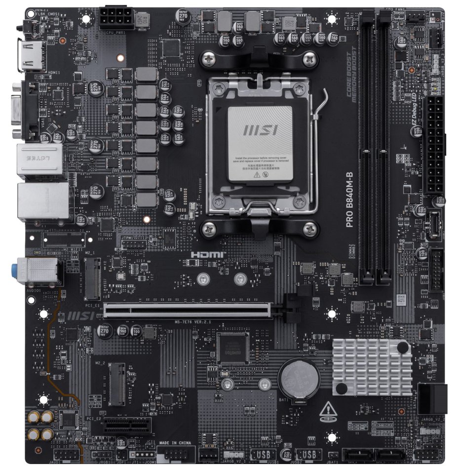 MSI PRO B840M-B / AMD B840 / AM5 / 2x DDR5 / M.2 / mATX