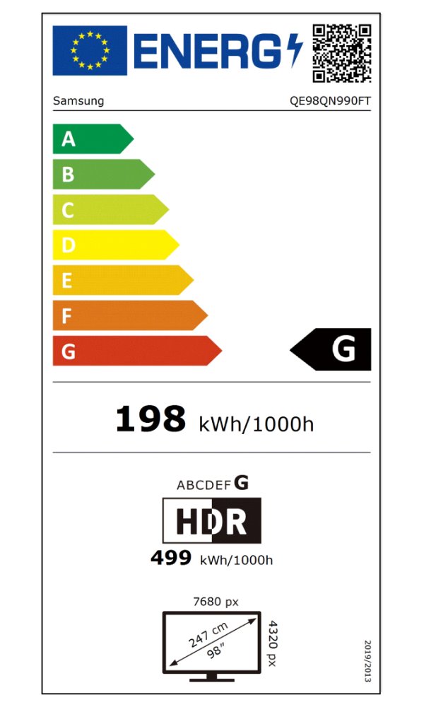 SAMSUNG SMART NEO QLED TV 98"/ QE98QN990F/ 8K Ultra HD 7680x4320/ DVB-T2/S2/C/ H.265/HEVC/ 5xHDMI/ 3xUSB/ Wi-Fi/ LAN/ G