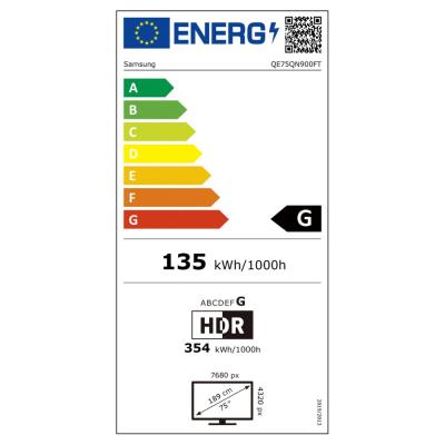SAMSUNG SMART NEO QLED TV 75"/ QE75QN900F/ 8K Ultra HD 7680x4320/ DVB-T2/S2/C/ H.265/HEVC/ 4xHDMI/ 2xUSB/ Wi-Fi/ LAN/ G