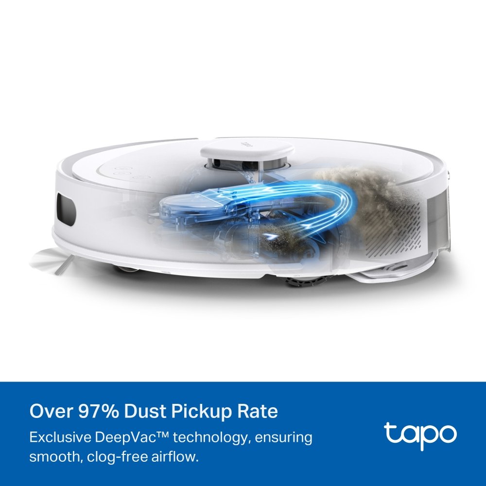 TP-LINK Tapo RV30 Max Plus Robotický vysavač a mop + chytrá nabíjecí stanice s automatickým vyprazdňováním, bílá barva