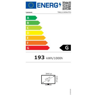 Lenovo ThinkVision T86 s kamerou/ 86" VA/ 3840x2160/ 16:9/ 400cd/m2cmd/ 4000:1/ 6,5ms/ HDMI/ DP/ USB/ RJ45/ VESA/ černý