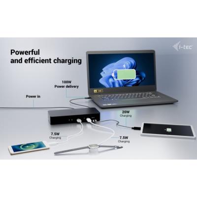 i-tec dokovací stanice Universal Intelligent Dual Display Docking Station, Power Delivery 100W