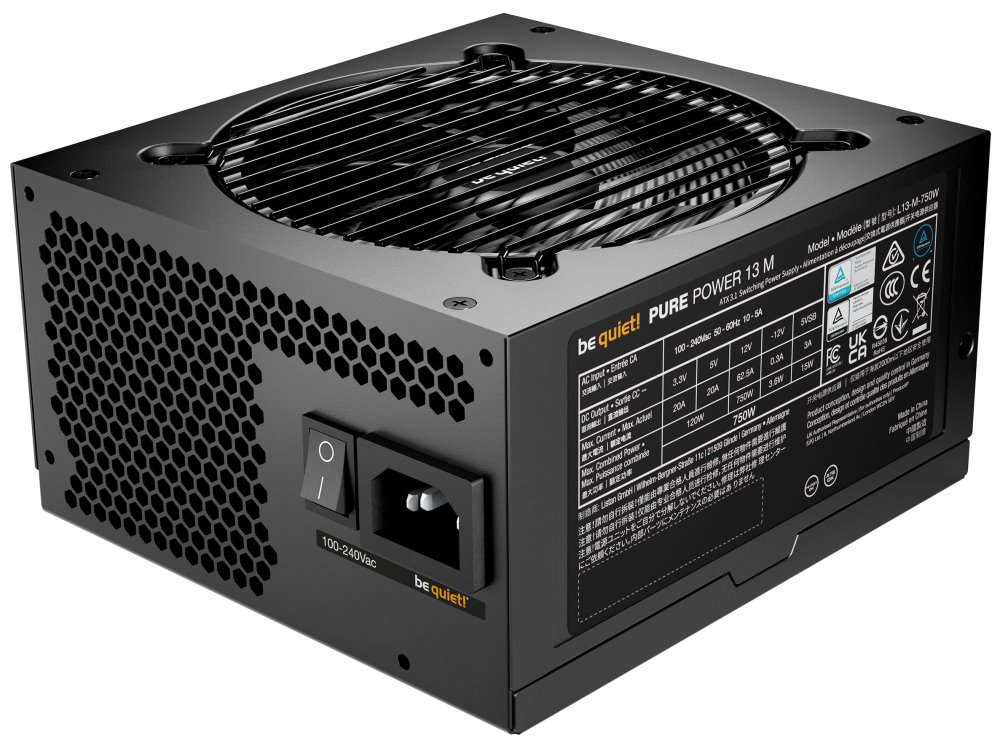 Be quiet! / zdroj PURE POWER 13M 750W / ATX 3.1 / 120mm fan / 80 Plus Gold