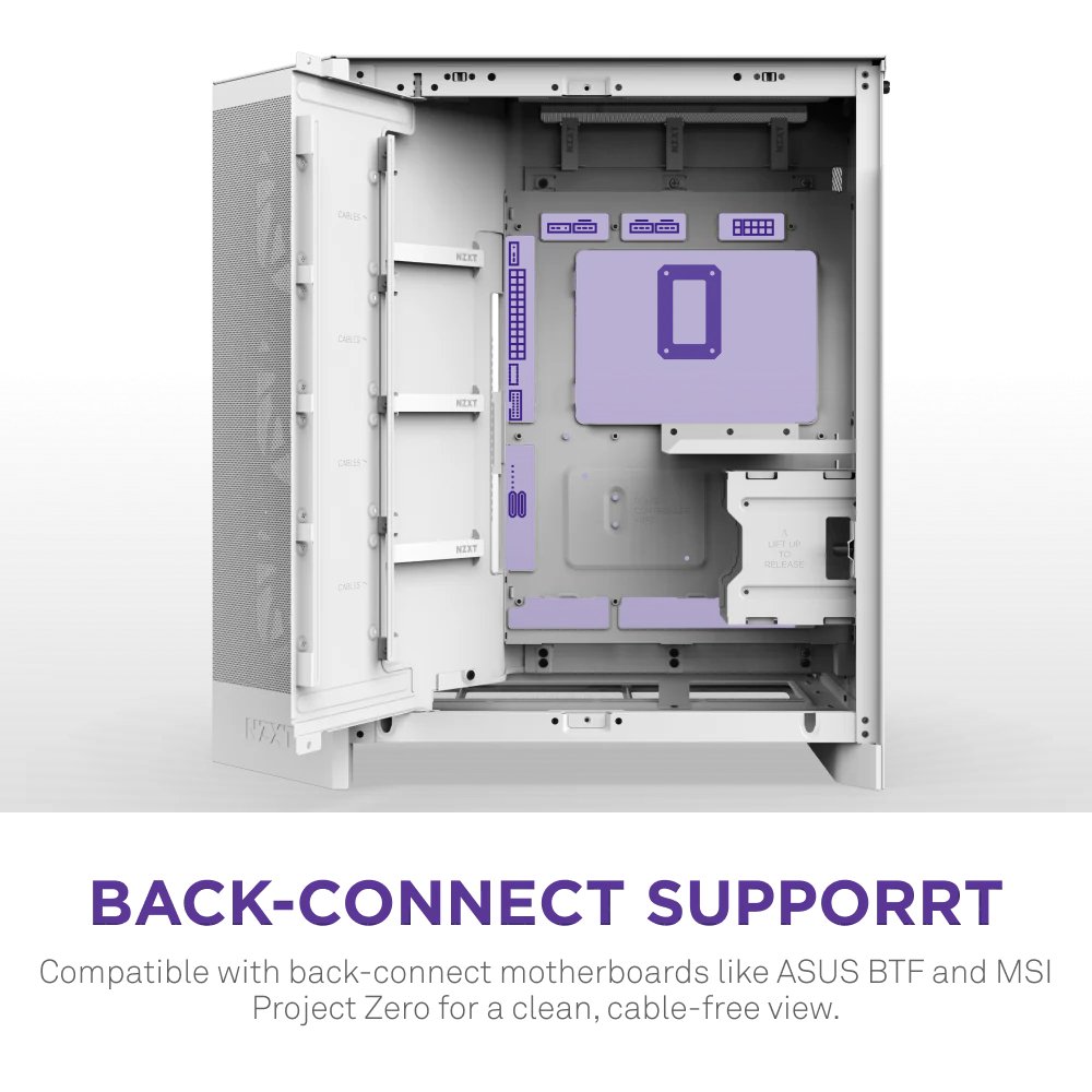 NZXT skříň H9 Flow RGB dvoukomorová ATX / 1x140 RGB mm / 1x 120mm RGB fan  / prosklená / bílá