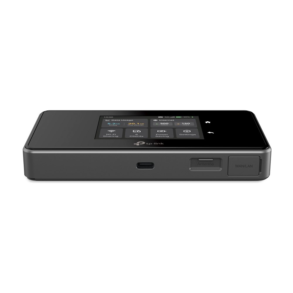 TP-Link M8550 mobilní 5G WiFi 6 router, display, 4700 mAh baterie, SD slot, 1x GLAN, 2x TS9,
