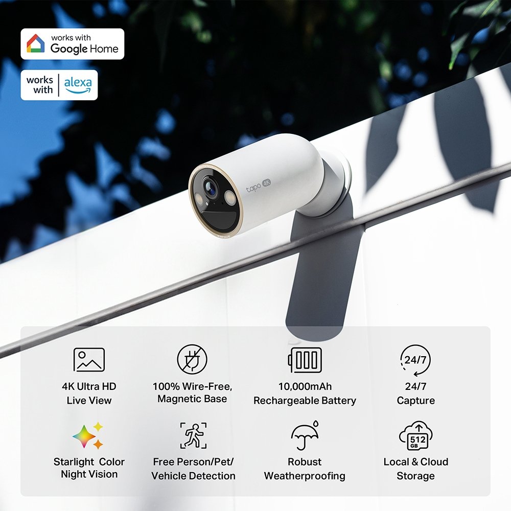 TP-Link Tapo C460 venkovní WiFi Kamera, 8MPx, 3840 × 2160, audio, IR 15m, MicroSD, IP66