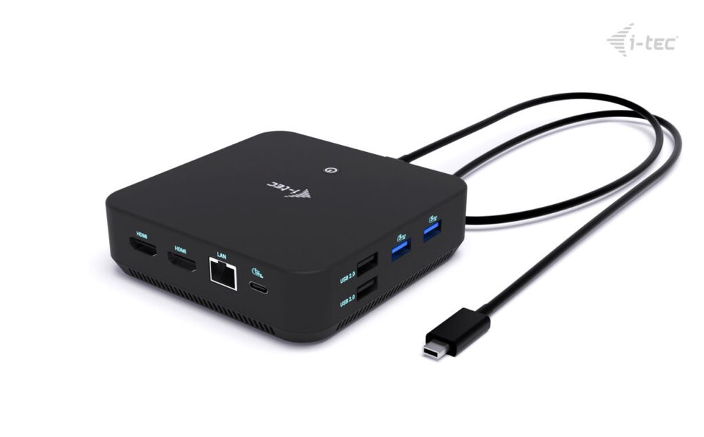 i-tec dokovací stanice USB-C DP Dual HDMI Docking Station, Power Delivery 100W + univerzální nabíječka 100W