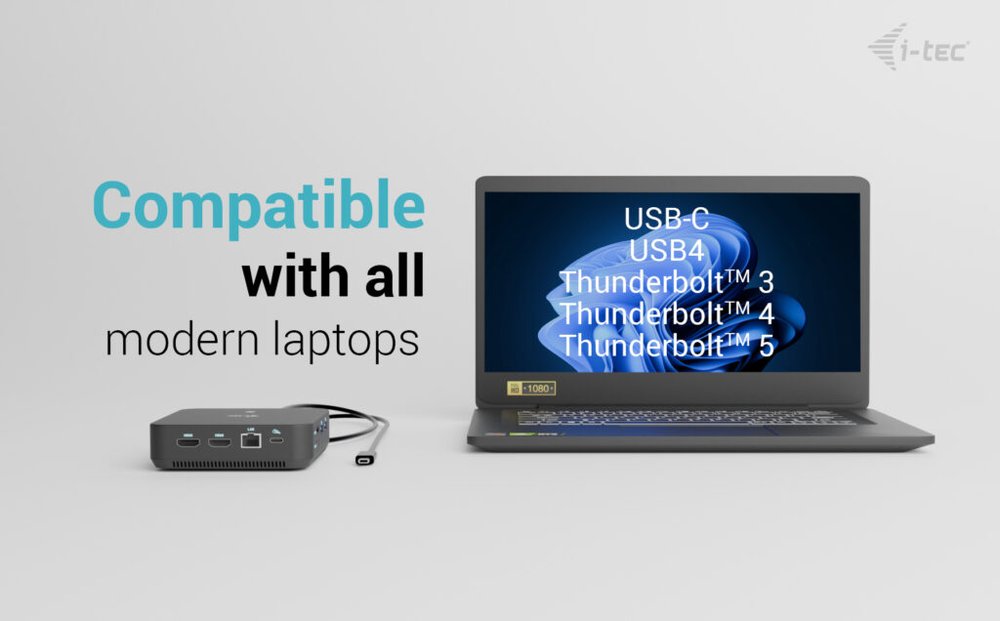 i-tec dokovací stanice USB-C DP Dual HDMI Docking Station, Power Delivery 100W + univerzální nabíječka 100W