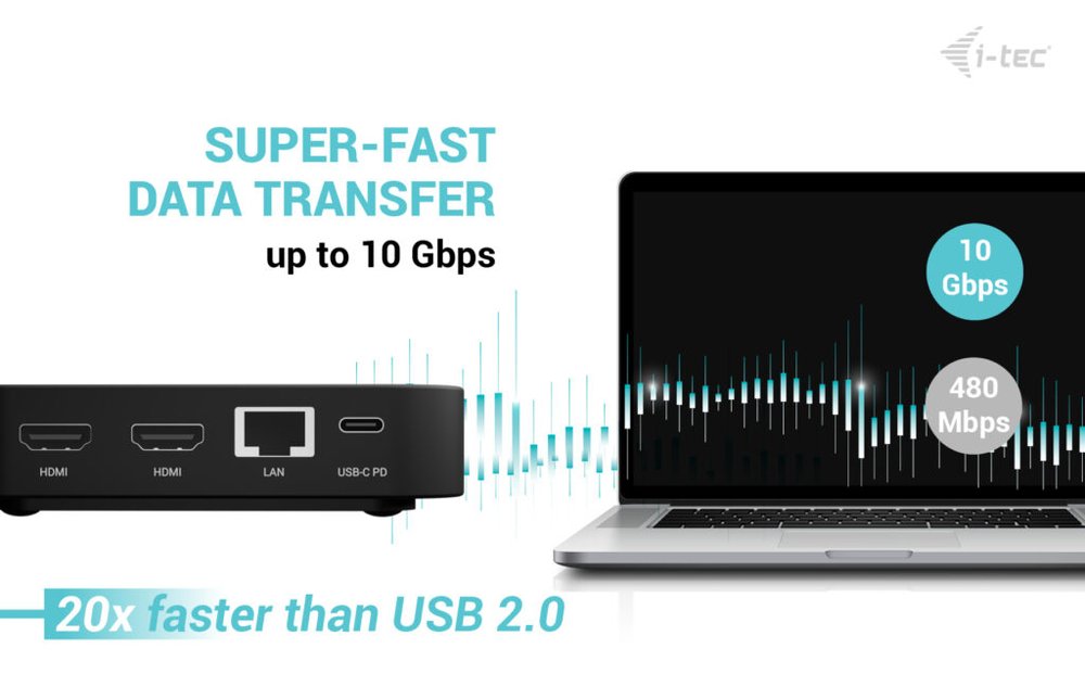 i-tec dokovací stanice USB-C DP Dual HDMI Docking Station, Power Delivery 100W