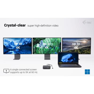 i-tec dokovací stanice USB-C DP Dual HDMI Docking Station, Power Delivery 100W + univerzální nabíječka 100W