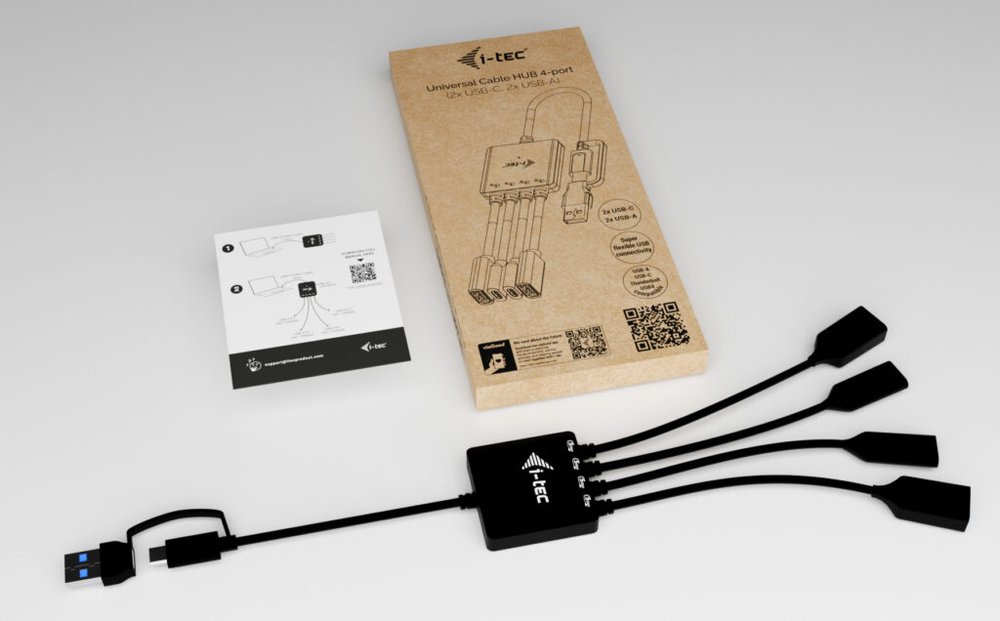 i-tec USB-C/USB-A kabel HUB 4 port (2x USB-C, 2x USB-A)