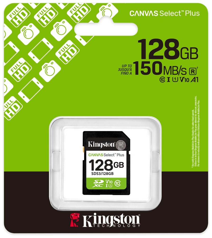 KINGSTON Canvas Select Plus Gen3 128GB SDXC / C10 / UHS-I U1 V10 / up to  150MB/s