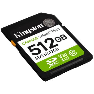 KINGSTON Canvas Select Plus Gen3 512GB SDXC / C10 / UHS-I U3 V30 / up to  150MB/s