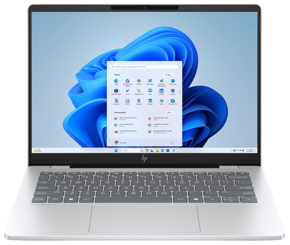 HP OmniBook 7 AI 14-fr0002nc/ Core Ultra 7-255H/ 32GB DDR5/ 1TB SSD/ Intel Arc 140T GPU/ 14"3K,OLED,120Hz/ W11H/stříbrný