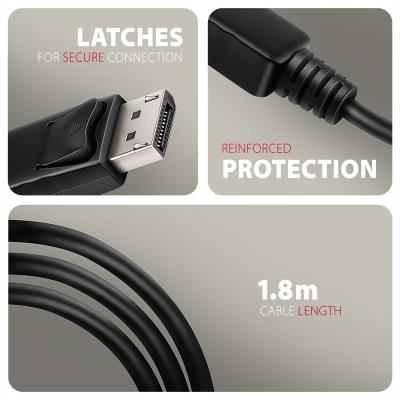 AXAGON adaptér DP na HDMI / RVD-HI20C2 / 4K/60Hz / HDCP 2.3 / 1,8m / černý