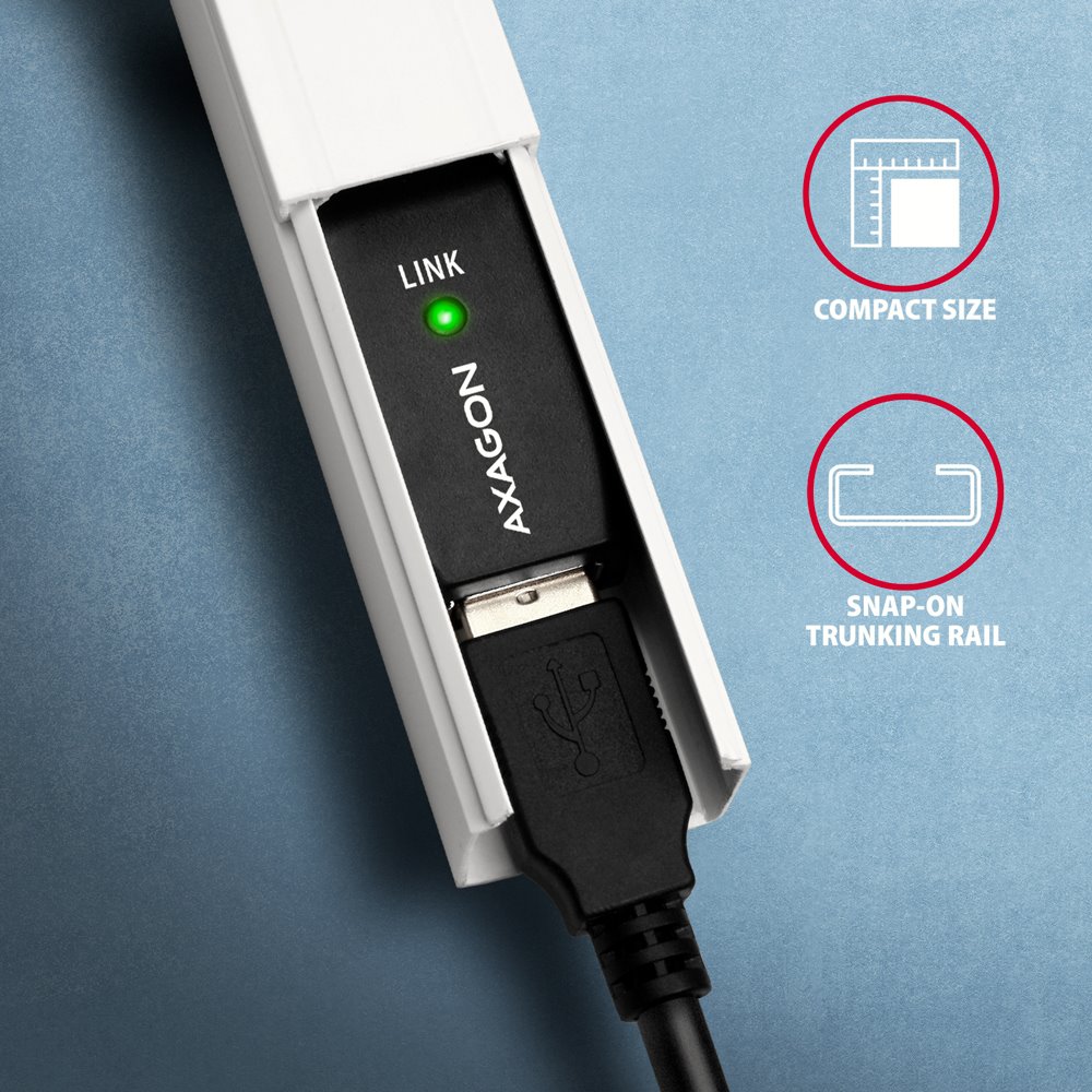AXAGON aktivní prodlužka/repeater USB2.0 / ADR-207 / 7,5m