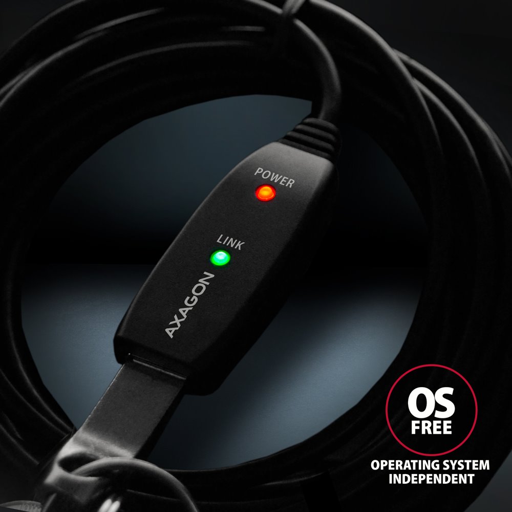 AXAGON aktivní prodlužka/repeater USB2.0 / ADR-207 / 7,5m