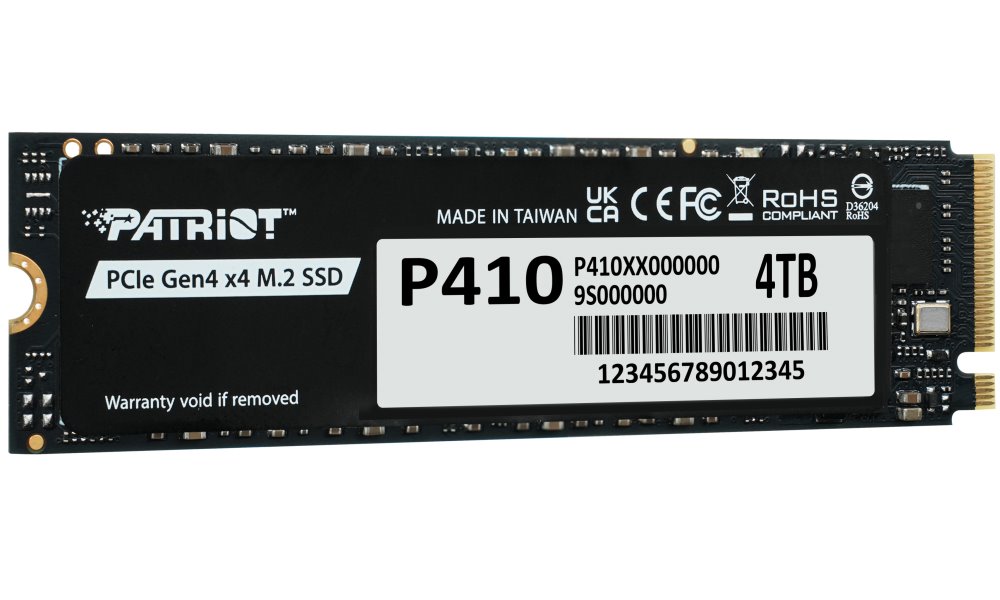 PATRIOT P410 4TB SSD / Interní / M.2 PCIe Gen4 x4 NVMe / 2280