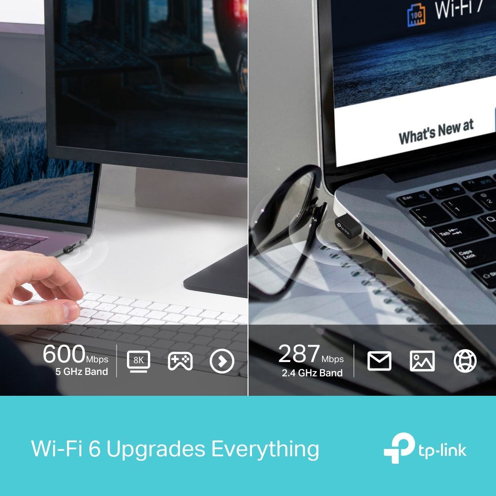 TP-Link Archer TX10UB Nano  AX900 Wi-Fi 6 USB Adaptér, 287 Mbps na 2.4GHz, 600Mbps na 5GHz,  BT 5.3, USB2.0
