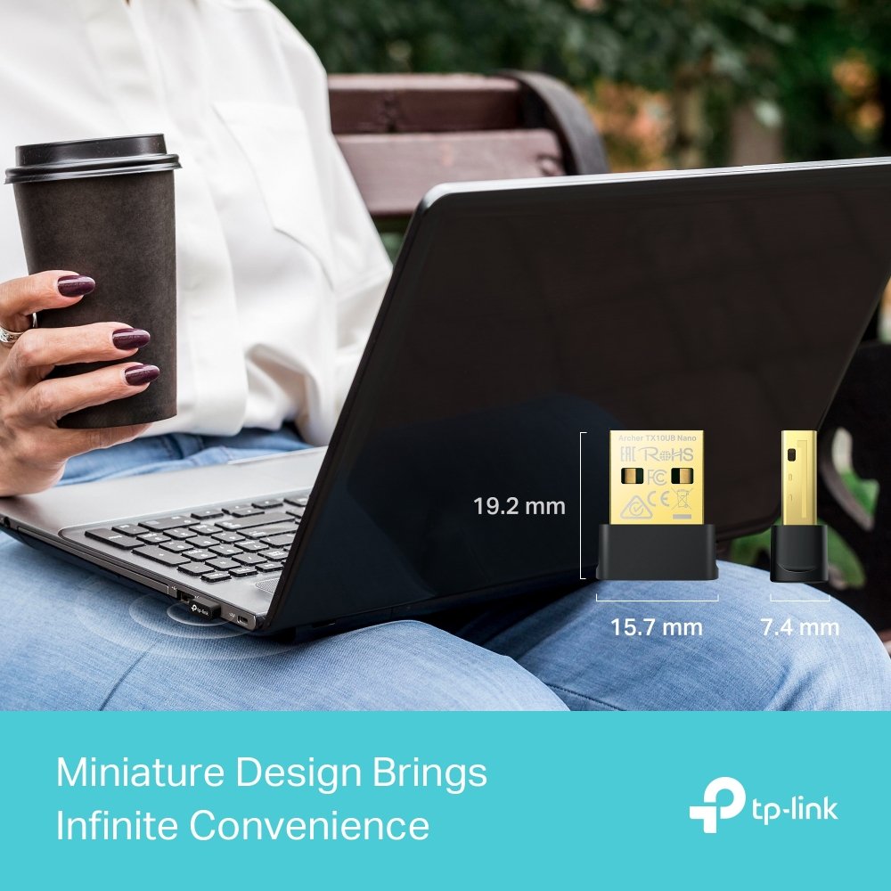 TP-Link Archer TX10UB Nano  AX900 Wi-Fi 6 USB Adaptér, 287 Mbps na 2.4GHz, 600Mbps na 5GHz,  BT 5.3, USB2.0