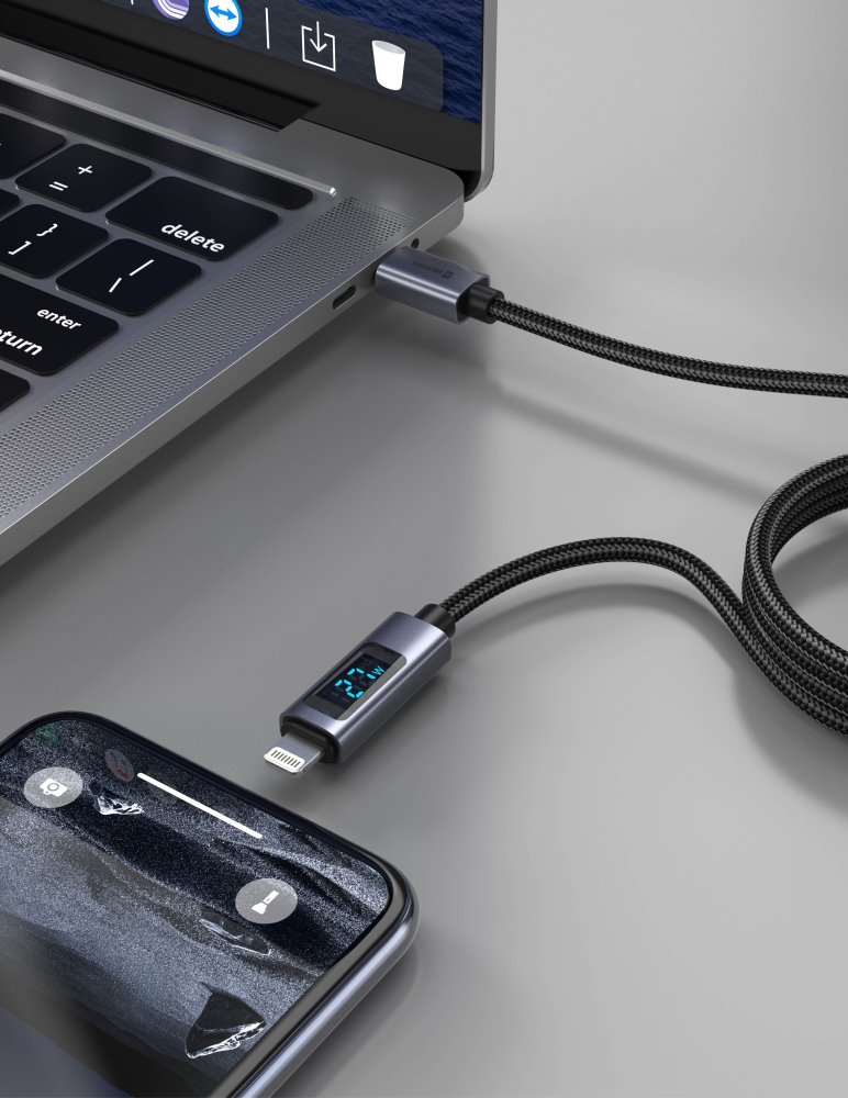 Swissten LCD kabel USB-C / lightning 1m
