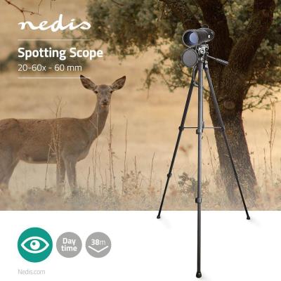 NEDIS dalekohled/ zvětšení 20-60x/ průměr objektivu 60 mm/ zorné pole 38 m/ včetně přepravní tašky/ černý