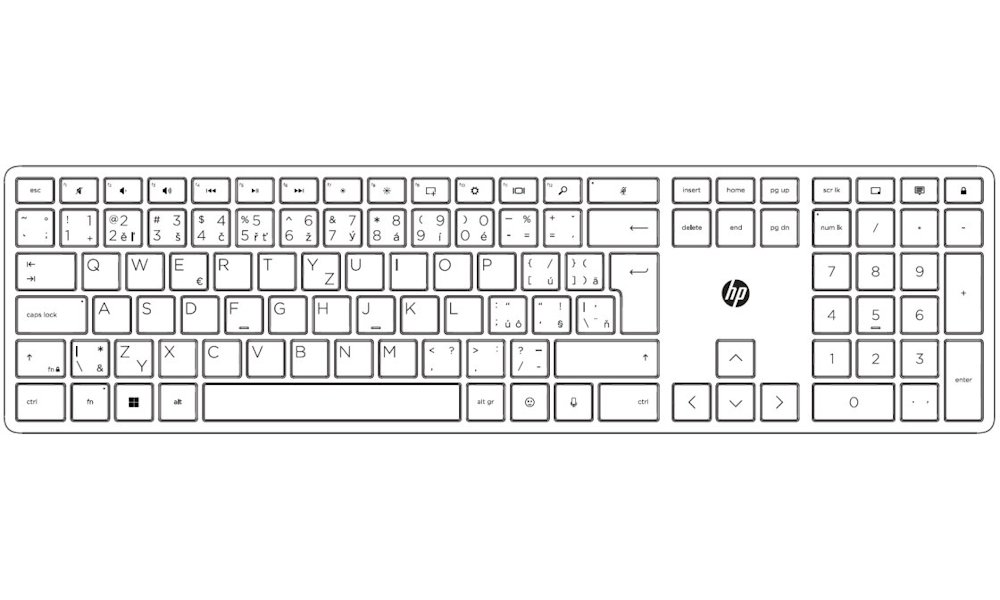 HP 125 G2 USB Wired Keyboard CZECH-SK