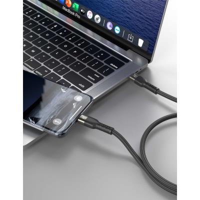 Swissten datový video kabel USB 4.0, USB-C, 240w, 8k@60hz, 40 gb/s, TB3 & TB4, 0,5 m černý