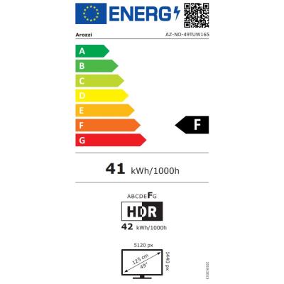 AROZZI NOVA herní monitor 49" 49TUW165 Black/ LED/ 5120x1440/ 165Hz/ VA/ 3000:1/ 1ms/ 2xHDMI/ DP/ USB-C/ černý