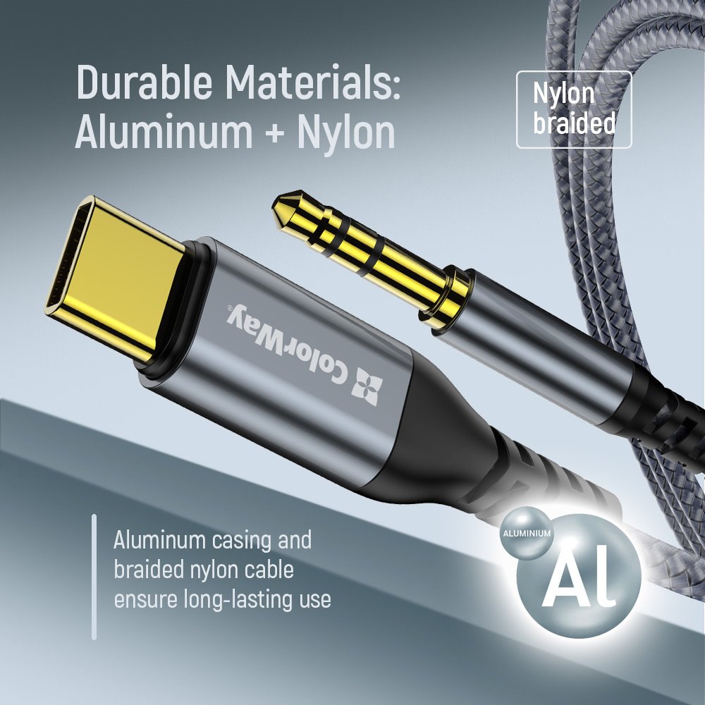 Colorway Adaptér USB-C na 3.5 mm jack/ 1.2m