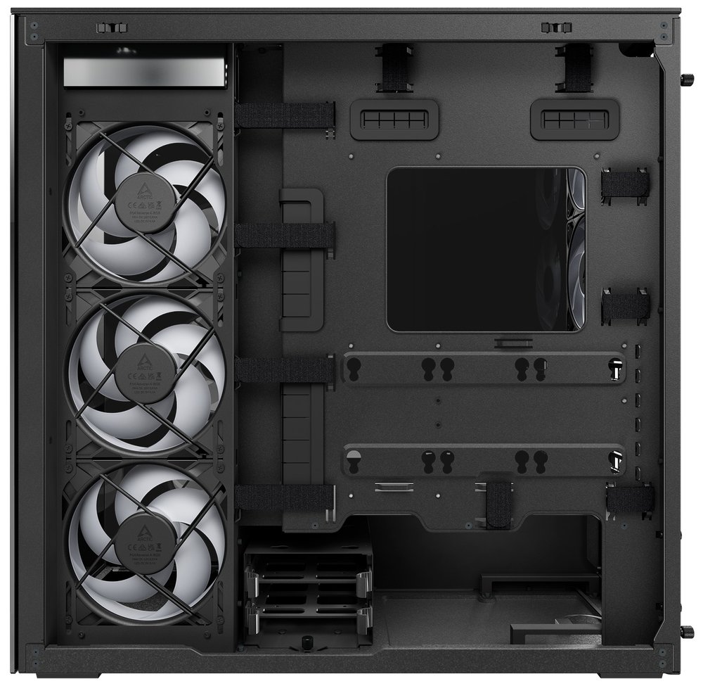 ARCTIC skříň Xtender / E-ATX / 2x120mm ARGB fan / 2xUSB / USB-C / vertical GPU kit / tónované sklo / černá