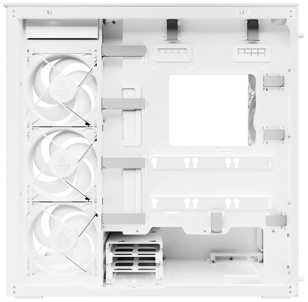 ARCTIC skříň Xtender / E-ATX / 2x120mm ARGB fan / 2xUSB / USB-C / vertical GPU kit / čiré sklo / bílá