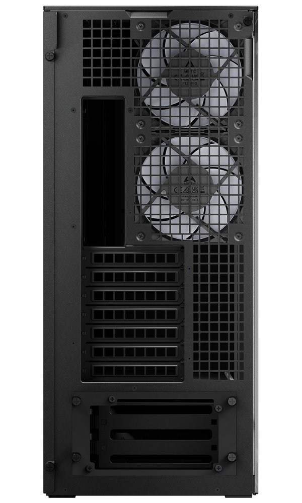 ARCTIC skříň Xtender / E-ATX / 2x120mm ARGB fan / 2xUSB / USB-C / vertical GPU kit / zrcadlové sklo / černá