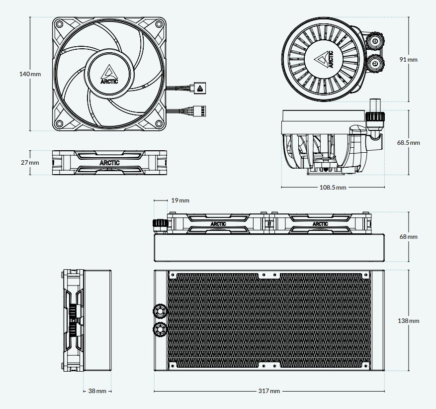 ARCTIC vodní chladič Liquid Freezer III Pro 280 ARGB bílý