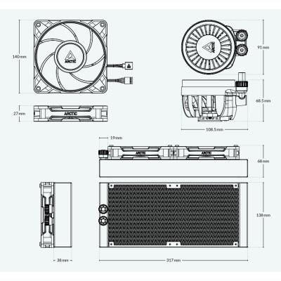 ARCTIC vodní chladič Liquid Freezer III Pro 280 ARGB bílý