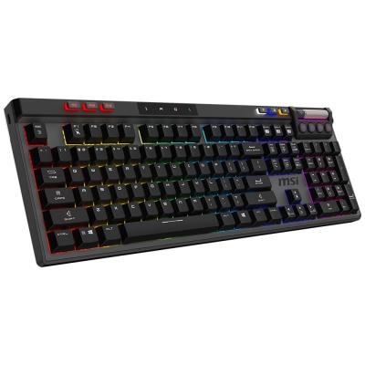 MSI herní klávesnice STRIKE PRO Wireless Silent/ bezdrátová 2,4GHz+BT/ mechanická/ RGB/ USB/ předložka/ US layout
