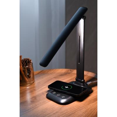 IMMAX LED stolní lampička LUMI/ Qi nabíjení/ 7W/ 300lm/ 12V/2A/ stmívatelná/ černá