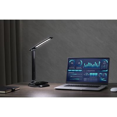 IMMAX LED stolní lampička LUMI/ Qi nabíjení/ 7W/ 300lm/ 12V/2A/ stmívatelná/ černá