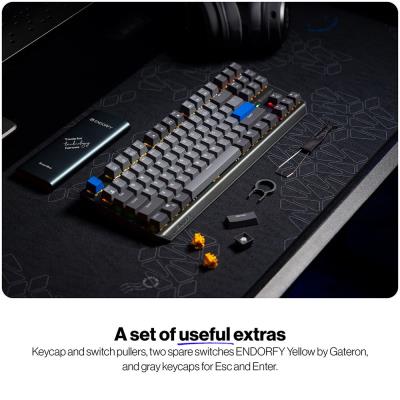 Endorfy mechanická klávesnice Thock V2 TKL / bezdrátová / ARGB /  yellow sw. / USB / US layout