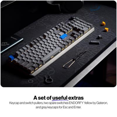 Endorfy mechanická klávesnice Thock V2 / bezdrátová / ARGB /  yellow sw. / USB / num. kl. / US layout