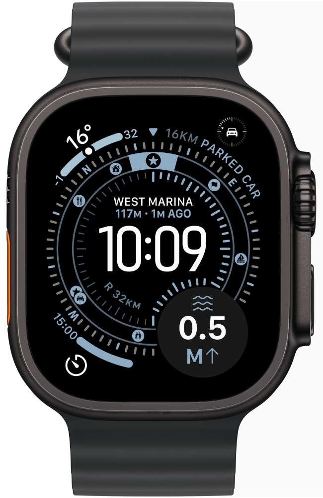 Apple Watch Ultra 3 49mm Černý titan s černým oceánským řemínkem