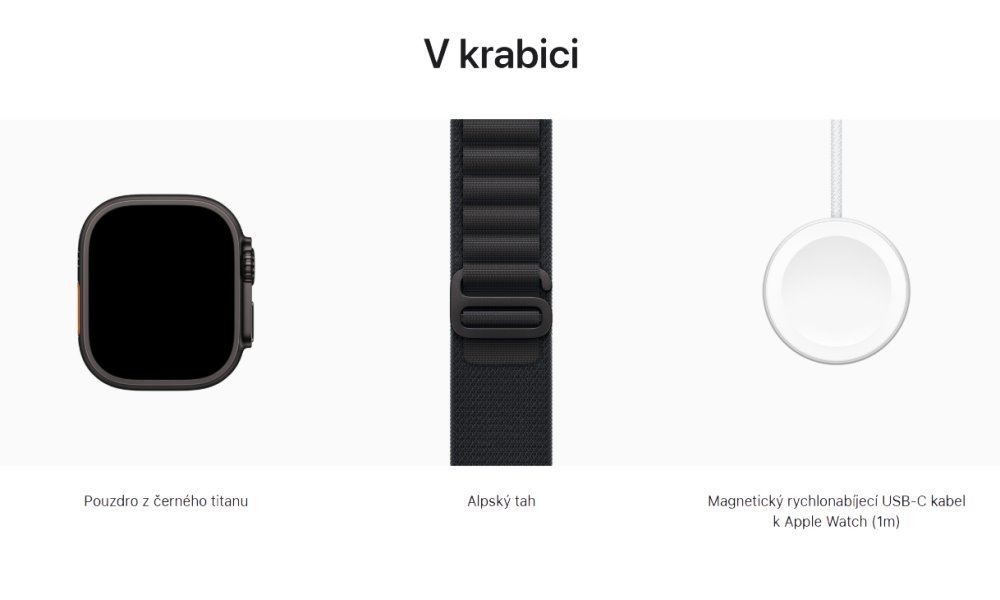 Apple Watch Ultra 3 49mm Černý titan s černým alpským tahem - S
