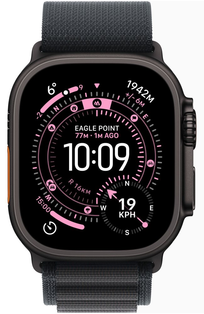Apple Watch Ultra 3 49mm Černý titan s černým alpským tahem - M