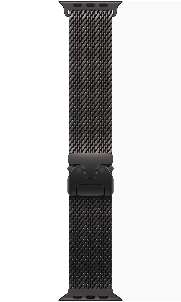 Apple Watch Ultra 3 49mm Černý titan s černým titanovým milánským tahem - L